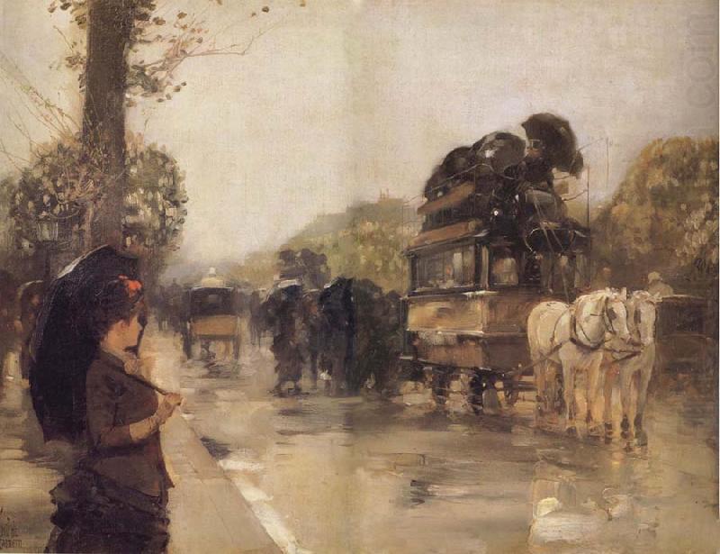 Childe Hassam April Showers,Champs Elysees Paris china oil painting image